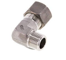 R 1/2'' Macho x 16S Racor de compresión de 90 grados de acero inoxidable 400 Bar DIN 2353