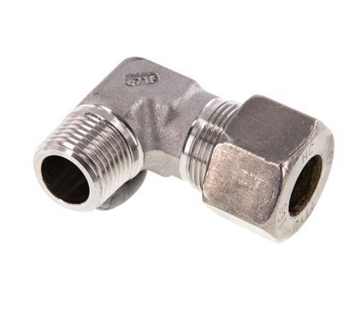 R 1/2'' Macho x 16S Racor de compresión de 90 grados de acero inoxidable 400 Bar DIN 2353