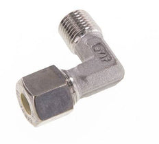 R 1/8'' Macho x 8L Acero inoxidable Codo de compresión de 90 grados 315 Bar DIN 2353