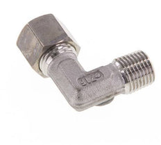 R 1/8'' Macho x 8L Acero inoxidable Codo de compresión de 90 grados 315 Bar DIN 2353