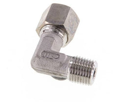 R 1/8'' Macho x 8L Acero inoxidable Codo de compresión de 90 grados 315 Bar DIN 2353