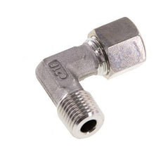 R 1/8'' Macho x 8L Acero inoxidable Codo de compresión de 90 grados 315 Bar DIN 2353