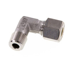 R 1/8'' Macho x 8L Acero inoxidable Codo de compresión de 90 grados 315 Bar DIN 2353
