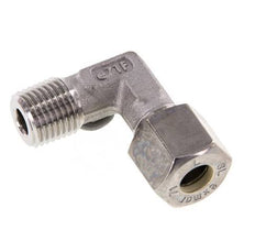 R 1/8'' Macho x 8L Acero inoxidable Codo de compresión de 90 grados 315 Bar DIN 2353