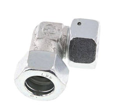 M30x2 x 22L Acero zincado Codo ajustable de 90 grados con cono de cierre y junta tórica 160 Bar DIN 2353