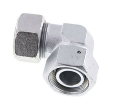 M42x2 x 30S Acero zincado Codo ajustable de 90 grados con cono de cierre y junta tórica 400 Bar DIN 2353