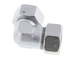 M42x2 x 30S Acero zincado Codo ajustable de 90 grados con cono de cierre y junta tórica 400 Bar DIN 2353