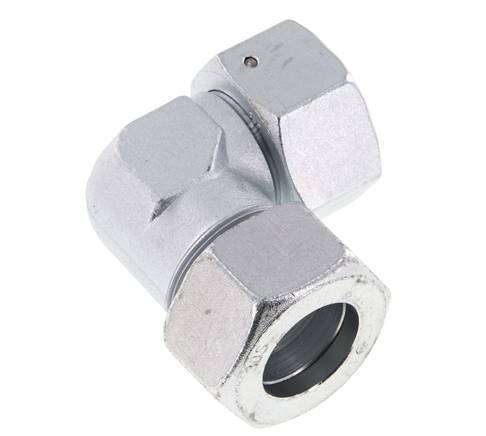 M42x2 x 30S Acero zincado Codo ajustable de 90 grados con cono de cierre y junta tórica 400 Bar DIN 2353