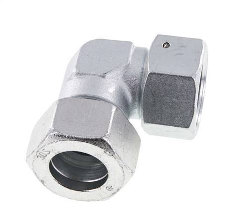 M42x2 x 30S Acero zincado Codo ajustable de 90 grados con cono de cierre y junta tórica 400 Bar DIN 2353