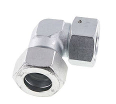 M42x2 x 30S Acero zincado Codo ajustable de 90 grados con cono de cierre y junta tórica 400 Bar DIN 2353