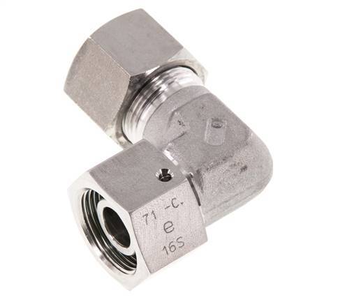 M24x1,5 x 16S Acero inoxidable Codo ajustable de 90 grados con cono de cierre y junta tórica 400 Bar DIN 2353