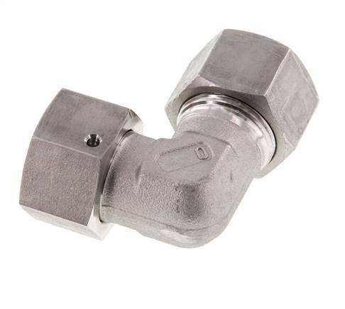 M30x2 x 20S Acero inoxidable Codo ajustable de 90 grados con cono de cierre y junta tórica 400 Bar DIN 2353