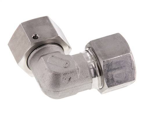 M30x2 x 20S Acero inoxidable Codo ajustable de 90 grados con cono de cierre y junta tórica 400 Bar DIN 2353