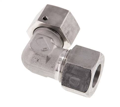 M30x2 x 20S Acero inoxidable Codo ajustable de 90 grados con cono de cierre y junta tórica 400 Bar DIN 2353