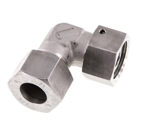 M30x2 x 20S Acero inoxidable Codo ajustable de 90 grados con cono de cierre y junta tórica 400 Bar DIN 2353