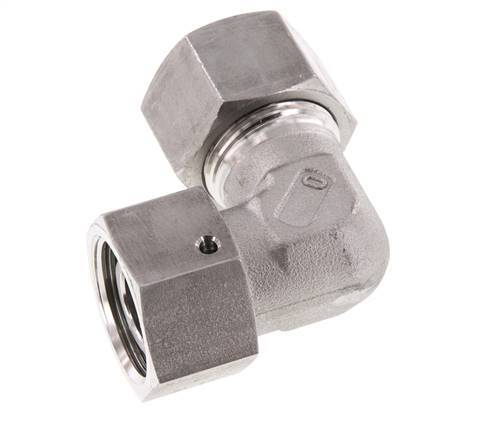 M30x2 x 20S Acero inoxidable Codo ajustable de 90 grados con cono de cierre y junta tórica 400 Bar DIN 2353