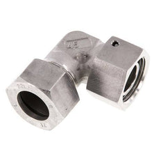 M30x2 x 22L Acero inoxidable Codo ajustable de 90 grados con cono de cierre y junta tórica 160 Bar DIN 2353
