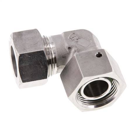 M30x2 x 22L Acero inoxidable Codo ajustable de 90 grados con cono de cierre y junta tórica 160 Bar DIN 2353
