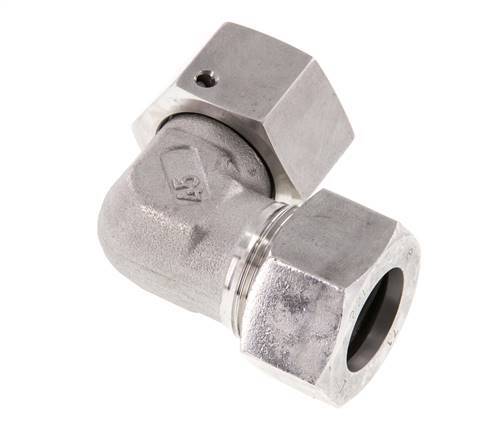 M30x2 x 22L Acero inoxidable Codo ajustable de 90 grados con cono de cierre y junta tórica 160 Bar DIN 2353