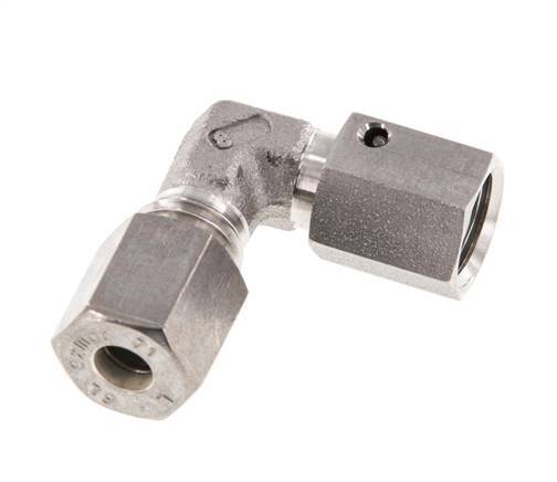 M12x1,5 x 6L Acero inoxidable Codo de compresión ajustable de 90 grados con cono de sellado y junta tórica 315 Bar DIN 2353