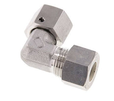 M18x1,5 x 12L Acero inoxidable Codo de compresión ajustable de 90 grados con cono de sellado y junta tórica 315 Bar DIN 2353