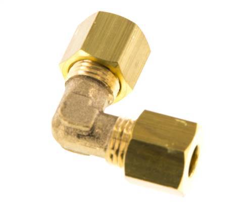 6mm Brass 90 deg Elbow Compression Fitting 150 Bar DIN EN 1254-2 [2 Pieces]