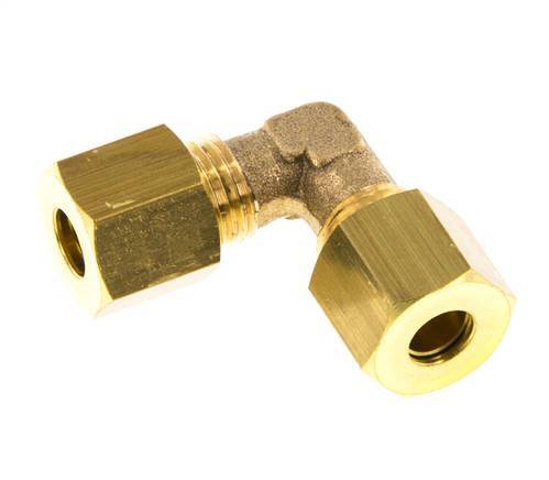 6mm Brass 90 deg Elbow Compression Fitting 150 Bar DIN EN 1254-2 [2 Pieces]