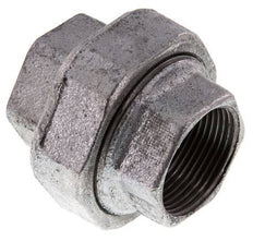 Rp 1 1/4'' Hierro fundido zincado Espiga doble de 3 piezas con cierre cónico 25 Bar