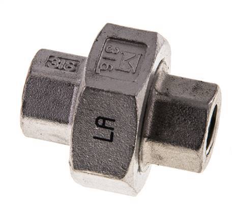1/8'' NPT acero inoxidable espiga doble 3 piezas con cierre cónico 16 Bar