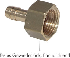 G 1/2'' x 6mm Brass Hose barb 16 Bar [2 Pieces]