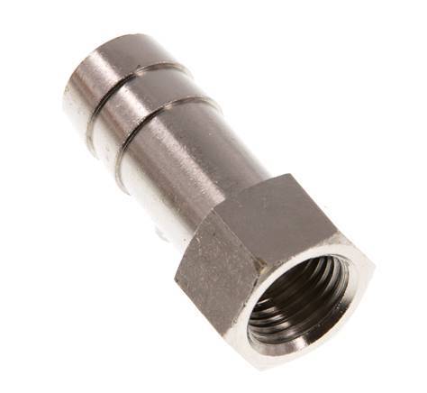 G 1/4'' x 13mm Nickel plated Brass Hose barb 16 Bar [2 Pieces]
