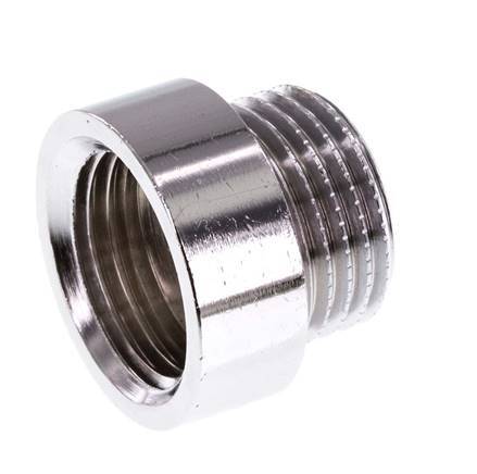 G 1/2'' F/M Chromium plated Brass Extension DIN 3523 - 10 mm [2 Pieces]