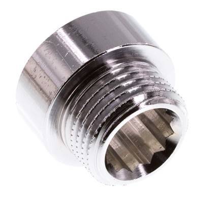 G 1/2'' F/M Chromium plated Brass Extension DIN 3523 - 10 mm [2 Pieces]