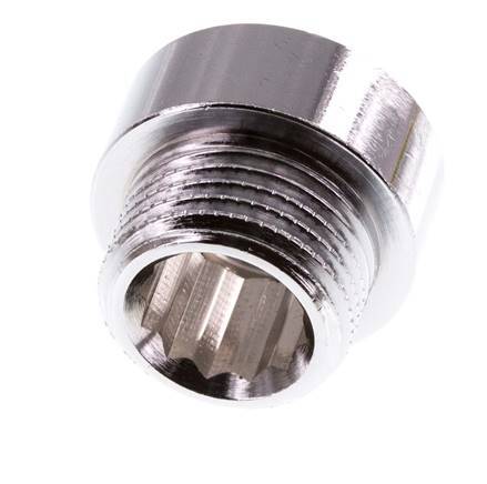 G 1/2'' F/M Chromium plated Brass Extension DIN 3523 - 10 mm [2 Pieces]