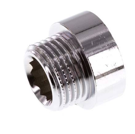 G 1/2'' F/M Chromium plated Brass Extension DIN 3523 - 10 mm [2 Pieces]