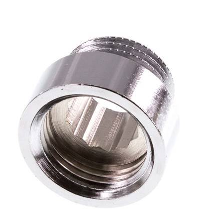 G 1/2'' F/M Chromium plated Brass Extension DIN 3523 - 10 mm [2 Pieces]