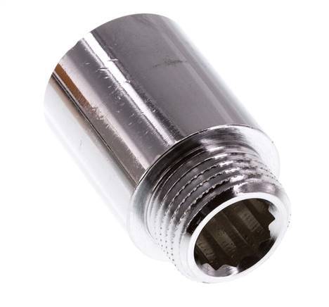 G 1/2'' F/M Extensión de latón cromado DIN 3523 - 30 mm