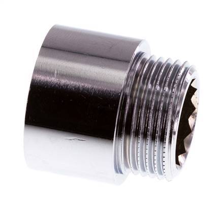 G 3/4'' F/M Extensión de latón cromado DIN 3523 - 20 mm