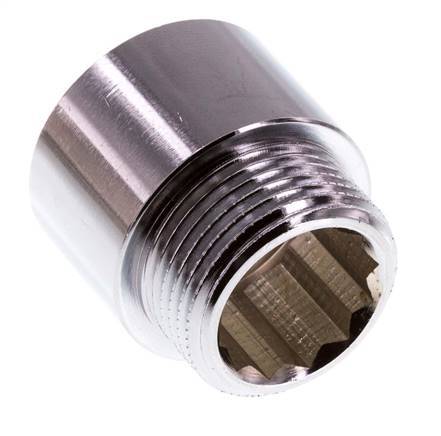 G 3/4'' F/M Extensión de latón cromado DIN 3523 - 20 mm