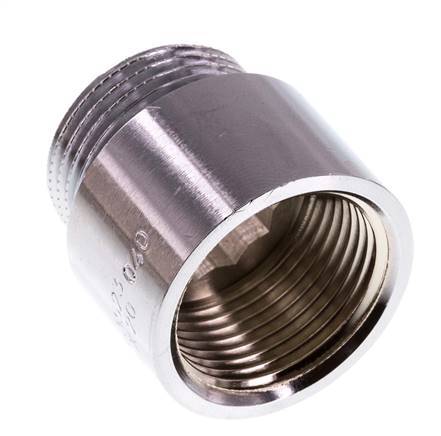 G 3/4'' F/M Extensión de latón cromado DIN 3523 - 20 mm