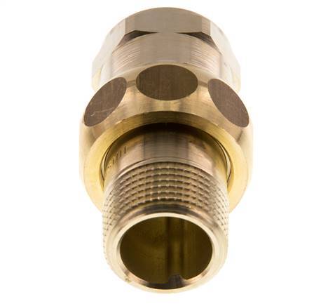 Rp 3/4'' x R 3/4'' F/M Espiga doble de latón de 3 piezas con junta plana 16 Bar