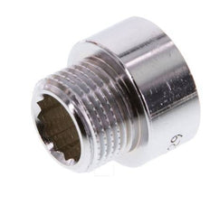 G 3/8'' F/M Chromium plated Brass Extension DIN 3523 - 10 mm [2 Pieces]