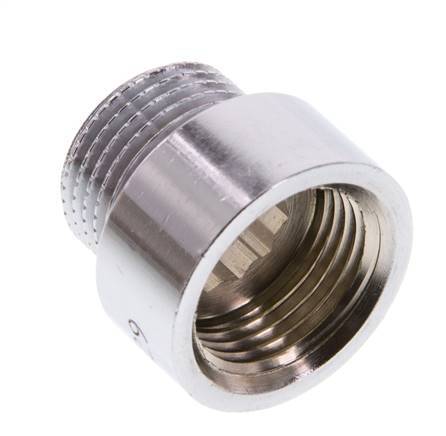 G 3/8'' F/M Chromium plated Brass Extension DIN 3523 - 10 mm [2 Pieces]