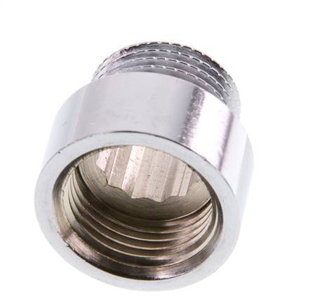 G 3/8'' F/M Chromium plated Brass Extension DIN 3523 - 10 mm [2 Pieces]