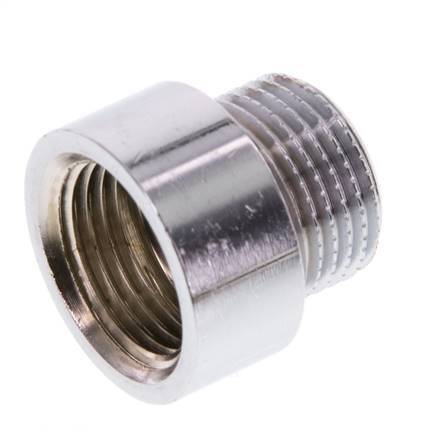 G 3/8'' F/M Chromium plated Brass Extension DIN 3523 - 10 mm [2 Pieces]