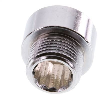 G 3/8'' F/M Chromium plated Brass Extension DIN 3523 - 10 mm [2 Pieces]