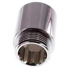 G 1'' F/M Extensión de latón cromado DIN 3523 - 40 mm