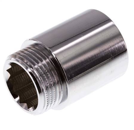 G 1'' F/M Extensión de latón cromado DIN 3523 - 40 mm