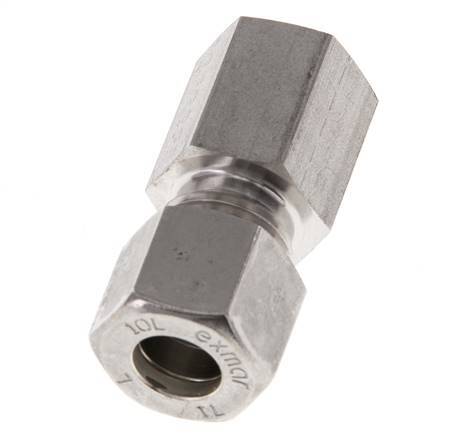 G 1/4'' x 10L Racor de compresión recto de acero inoxidable 315 Bar DIN 2353