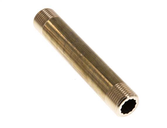 G 1/2'' Espiga doble de latón 16 Bar DIN 2982 - 120mm